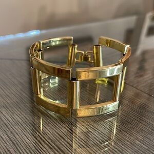 Vintage Gold-Tone Modern Style Square Link Bracelet